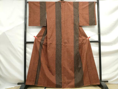 平和屋着物■上質な紬　間道　正絹　逸品　DABF9360qa