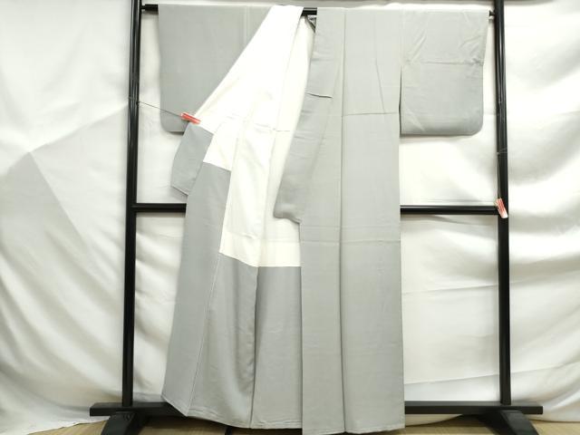 平和屋着物■上質な色無地　紗綾形地紋　月白色　正絹　逸品　DABF9366qa