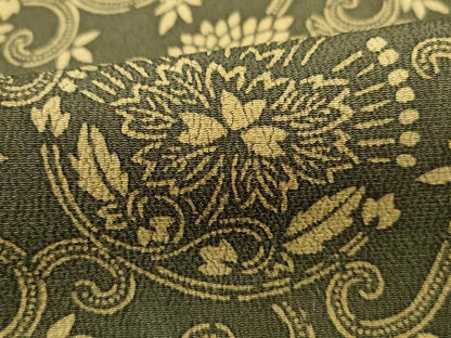 平和屋着物■上質な小紋　型染め　唐草花丸文　正絹　逸品　DABF9379qa