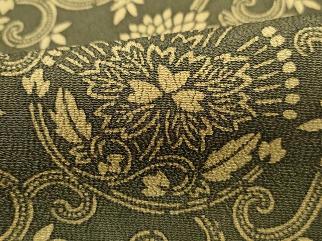 平和屋着物■上質な小紋　型染め　唐草花丸文　正絹　逸品　DABF9379qa