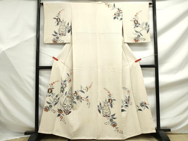 平和屋着物■訪問着　更紗花文　金彩　正絹　逸品　DABF9389qa