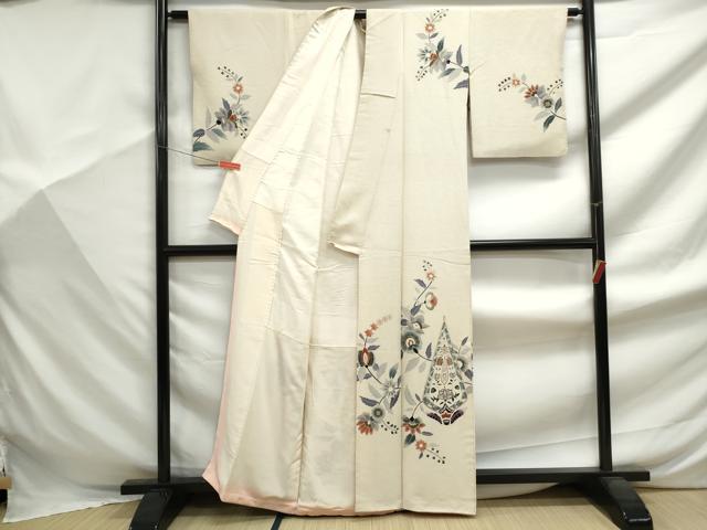 平和屋着物■訪問着　更紗花文　金彩　正絹　逸品　DABF9389qa