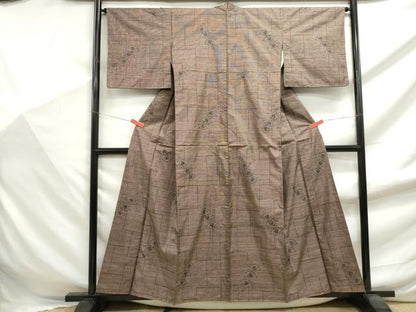 平和屋着物■本場大島紬　9マルキ　更紗花文　正絹　逸品　DABF9394qa
