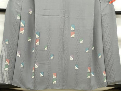 平和屋着物■訪問着　立涌色紙文　正絹　逸品　DABF9395qa