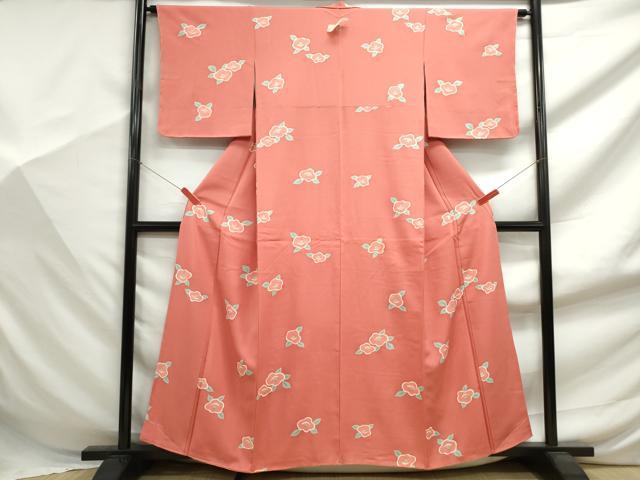 平和屋着物■上質な小紋　椿尽くし　金彩　正絹　逸品　DABF9405qa