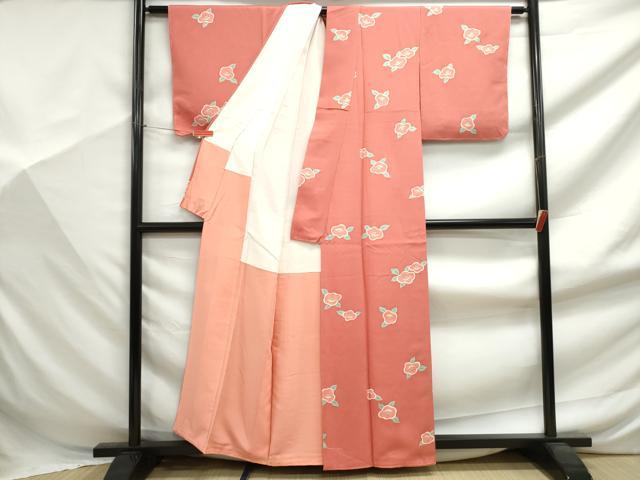 平和屋着物■上質な小紋　椿尽くし　金彩　正絹　逸品　DABF9405qa