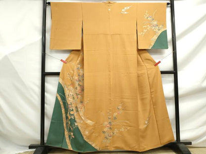 平和屋着物■訪問着　駒刺繍　鬘帯枝花文　金彩　正絹　逸品　DABF9410qa