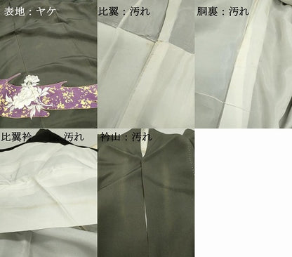 平和屋着物■豪華黒留袖　刺繍　唐獅子花文　金彩　正絹　逸品　DABF9411qa