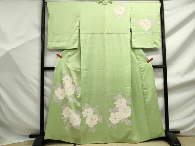 平和屋着物■訪問着　駒刺繍　牡丹　金銀彩　正絹　逸品　DABF9418qa