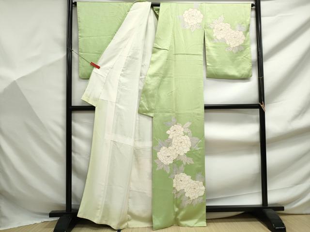 平和屋着物■訪問着　駒刺繍　牡丹　金銀彩　正絹　逸品　DABF9418qa