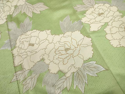 平和屋着物■訪問着　駒刺繍　牡丹　金銀彩　正絹　逸品　DABF9418qa