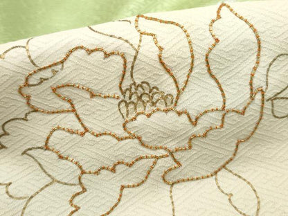 平和屋着物■訪問着　駒刺繍　牡丹　金銀彩　正絹　逸品　DABF9418qa