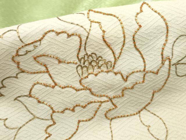 平和屋着物■訪問着　駒刺繍　牡丹　金銀彩　正絹　逸品　DABF9418qa