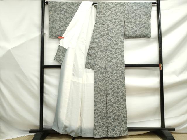 平和屋着物■上質な小紋　枝花文　正絹　逸品　DABF9424qa