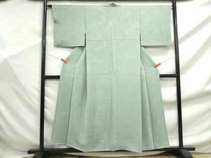 平和屋着物■上質な色無地　抽象地紋　裏葉柳色　正絹　逸品　DABF9433qa