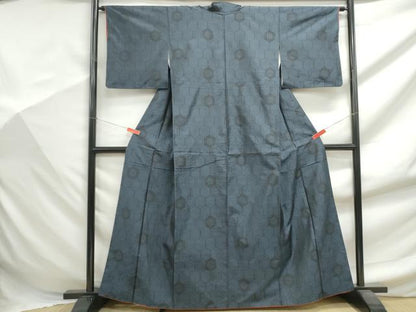 平和屋着物■本場大島紬　亀甲花文　正絹　逸品　DABF9440qa