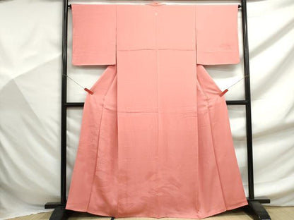 平和屋着物■無地絵羽訪問着　立波地紋　甚三紅色　正絹　逸品　DABF9443qa