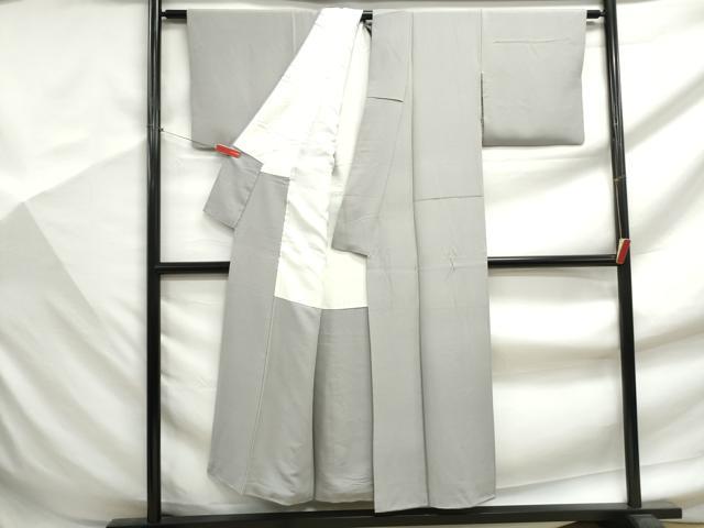 平和屋着物■上質な色無地　桜鼠色　正絹　逸品　DABF9448qa