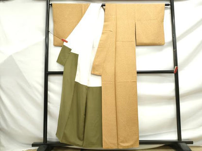 平和屋着物■上質な小紋　松葉尽くし　正絹　逸品　DABF9450qa