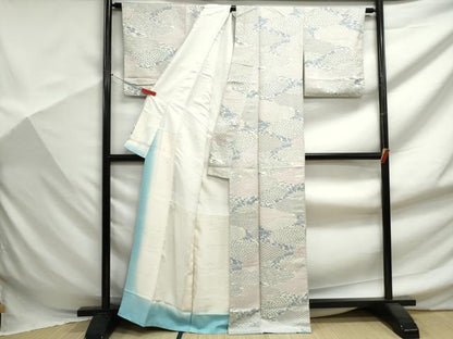 平和屋着物■上質な小紋　雲取り風景花文　正絹　逸品　DABF9457qa