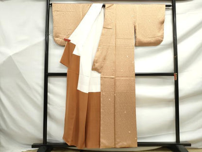 平和屋着物■上質な小紋　絞り　霞文　正絹　逸品　DABF9461qa