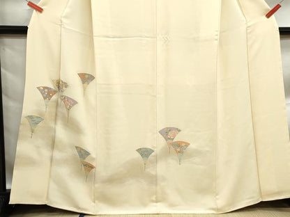 平和屋着物■豪華色留袖　寿光織　檜扇花松文　金糸　やまと誂製　正絹　逸品　DABF9470qa