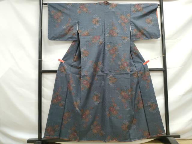 平和屋着物■本場大島紬　7マルキ　草花文　正絹　逸品　DABF9475qa