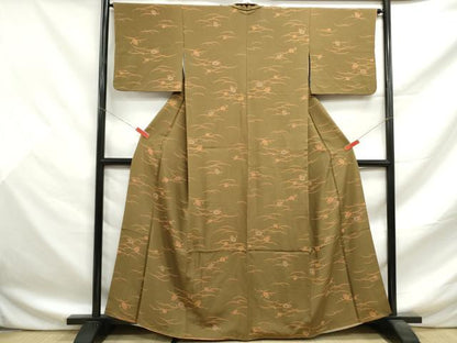 平和屋着物■上質な小紋　露芝花文　正絹　逸品　DABF9487qa