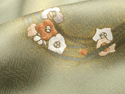 平和屋着物■訪問着　刺繍　花丸文　暈し染め　金彩　正絹　逸品　DABF9511qa