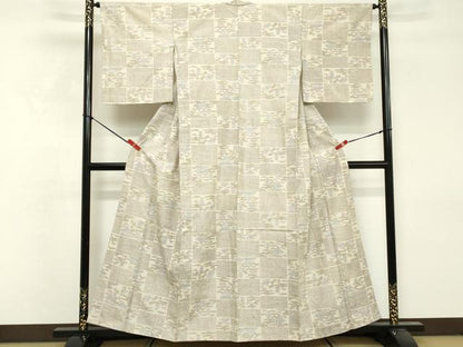 平和屋着物■上質な紬　80亀甲　エ霞文　正絹　逸品　DABF9522cd