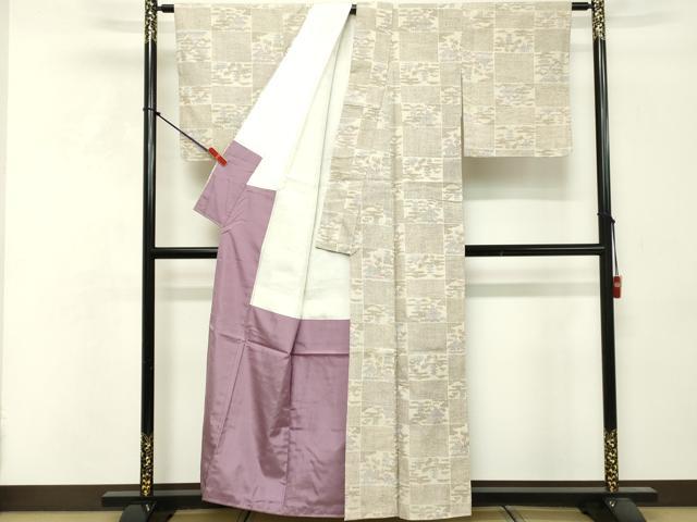 平和屋着物■上質な紬　80亀甲　エ霞文　正絹　逸品　DABF9522cd