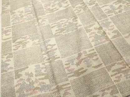平和屋着物■上質な紬　80亀甲　エ霞文　正絹　逸品　DABF9522cd
