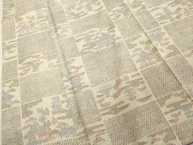 平和屋着物■上質な紬　80亀甲　エ霞文　正絹　逸品　DABF9522cd