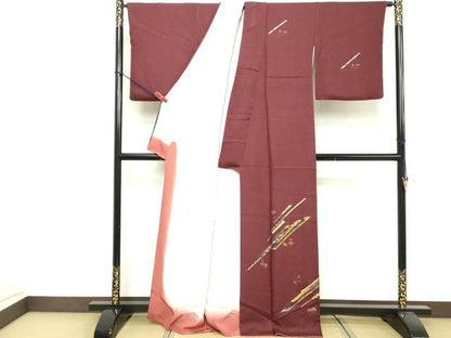 平和屋着物■訪問着　扇子花文　金彩　正絹　逸品　DABF9524cd