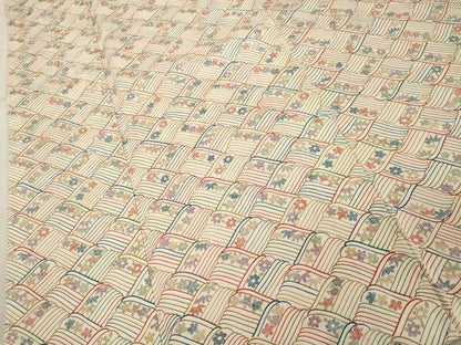 平和屋着物■上質な小紋　荒波花文　正絹　逸品　DABF9526cd