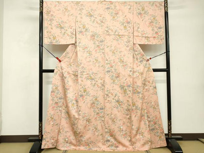 平和屋着物■上質な小紋　草花文　金彩　正絹　逸品　DABF9527cd
