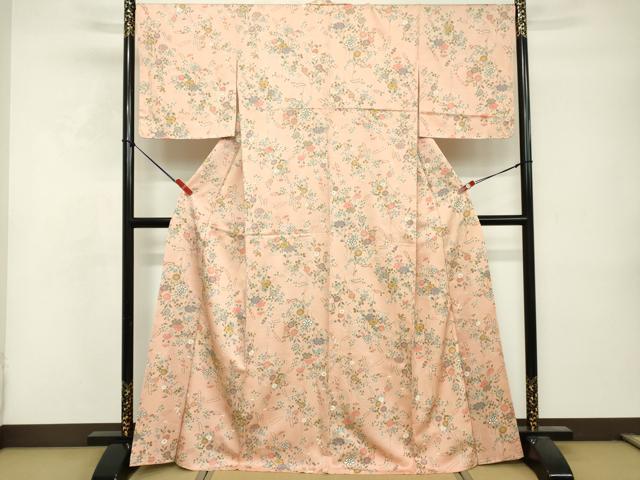平和屋着物■上質な小紋　草花文　金彩　正絹　逸品　DABF9527cd