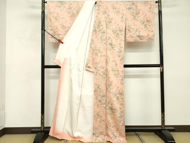 平和屋着物■上質な小紋　草花文　金彩　正絹　逸品　DABF9527cd