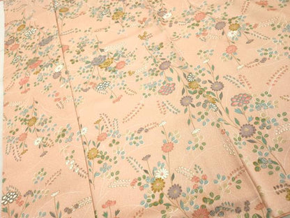 平和屋着物■上質な小紋　草花文　金彩　正絹　逸品　DABF9527cd