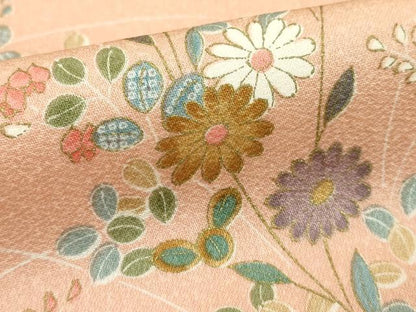 平和屋着物■上質な小紋　草花文　金彩　正絹　逸品　DABF9527cd