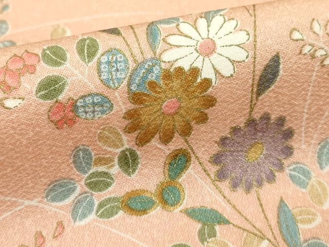 平和屋着物■上質な小紋　草花文　金彩　正絹　逸品　DABF9527cd