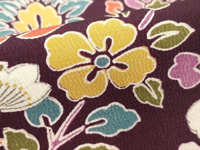 平和屋着物■上質な小紋　枝花文　正絹　逸品　DABF9541cd