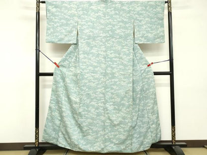 平和屋着物■上質な小紋　紬地　霞文　正絹　逸品　DABF9542cd