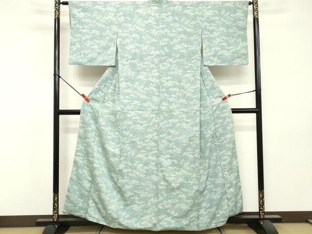平和屋着物■上質な小紋　紬地　霞文　正絹　逸品　DABF9542cd