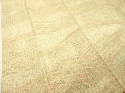 平和屋着物■上質な紬　横段文　正絹　逸品　DABF9545cd