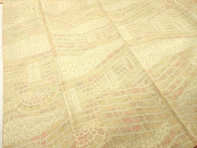 平和屋着物■上質な紬　横段文　正絹　逸品　DABF9545cd