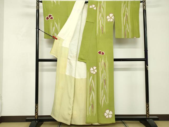 平和屋着物■訪問着　舞花文　銀彩　正絹　逸品　DABF9548cd