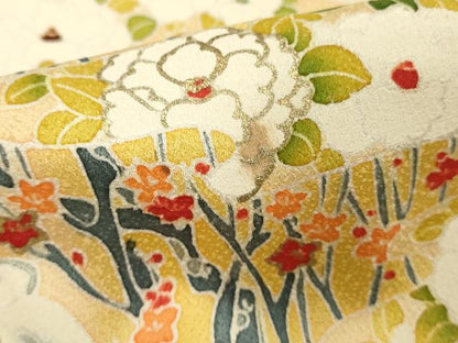 平和屋着物■訪問着　地紙枝花文　金彩　正絹　逸品　DABF9550cd