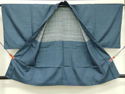 平和屋着物■男性　お召　アンサンブル　120亀甲　総詰め　正絹　逸品　未使用　DABF9551cd