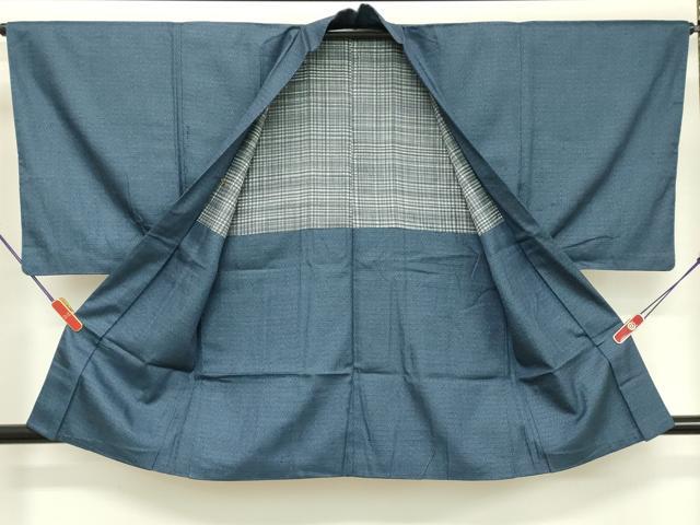 平和屋着物■男性　お召　アンサンブル　120亀甲　総詰め　正絹　逸品　未使用　DABF9551cd
